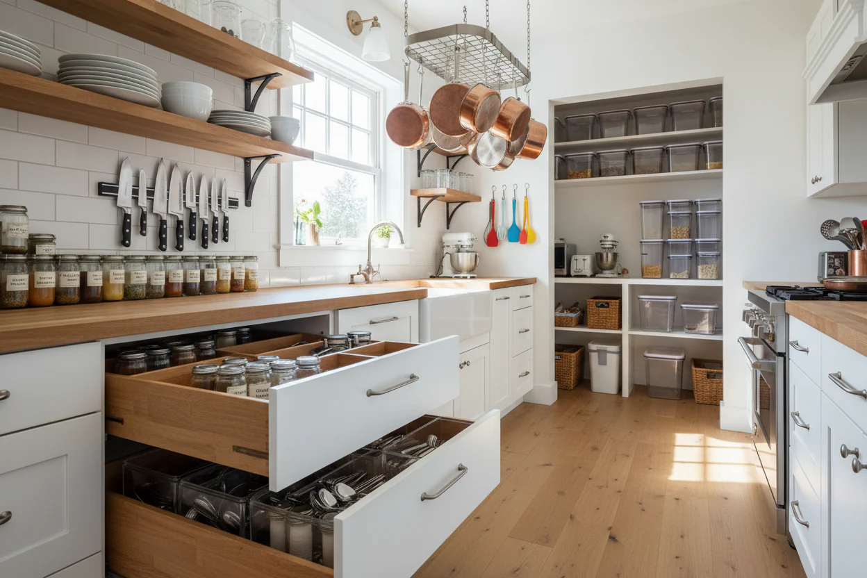 Smart Kitchen Storage Tips for Cleaner Cooking Spaces